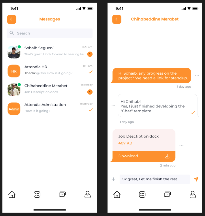 Attendia Mobile Messages