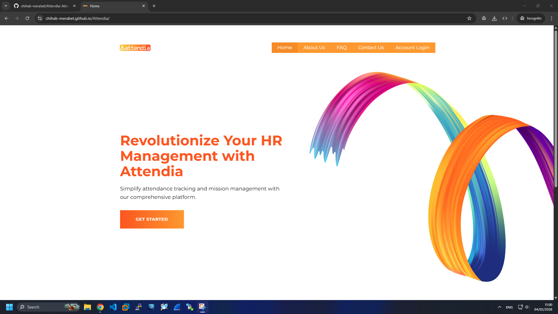 Attendia Landing Page