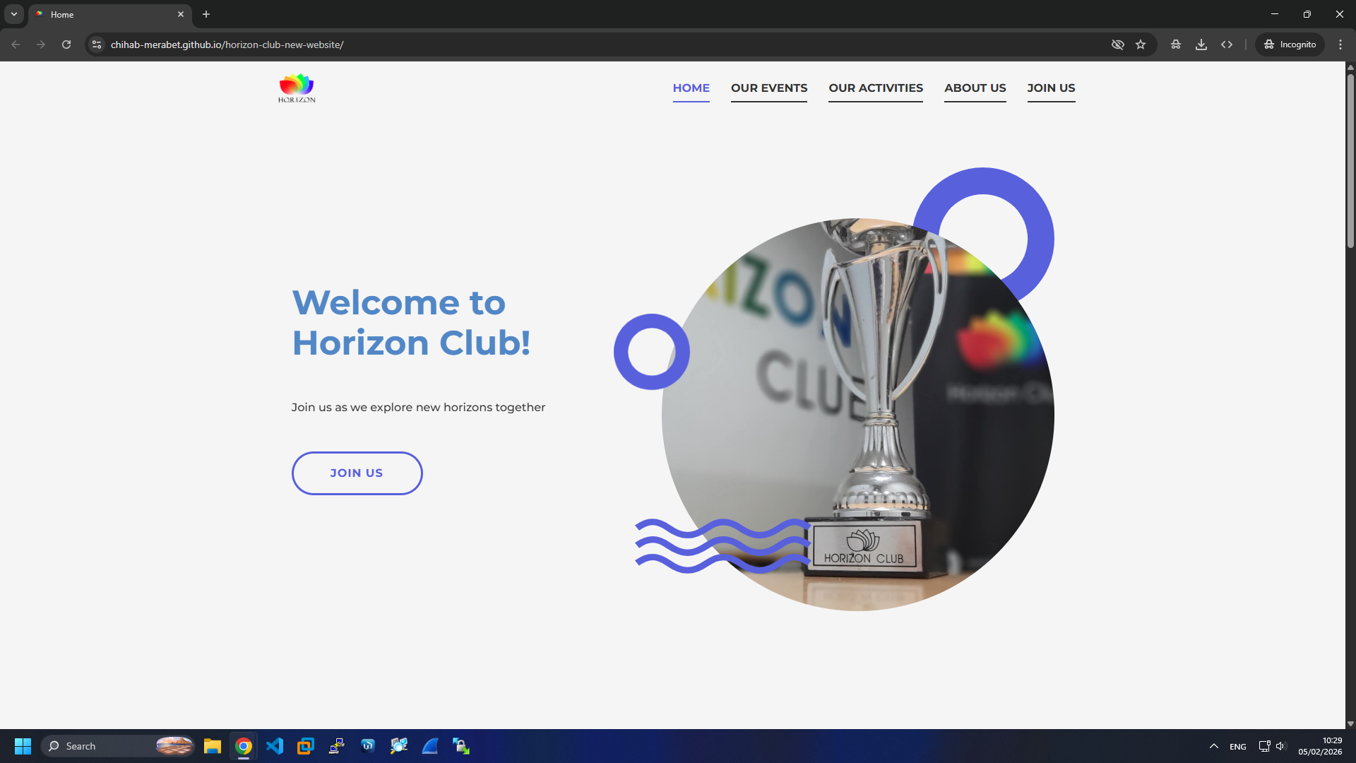 Horizon Club Home Website