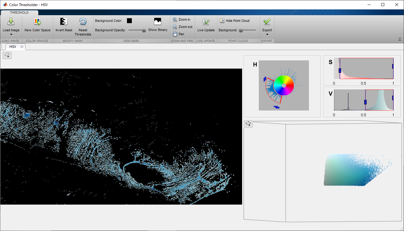 MATLAB Color Threshold Application